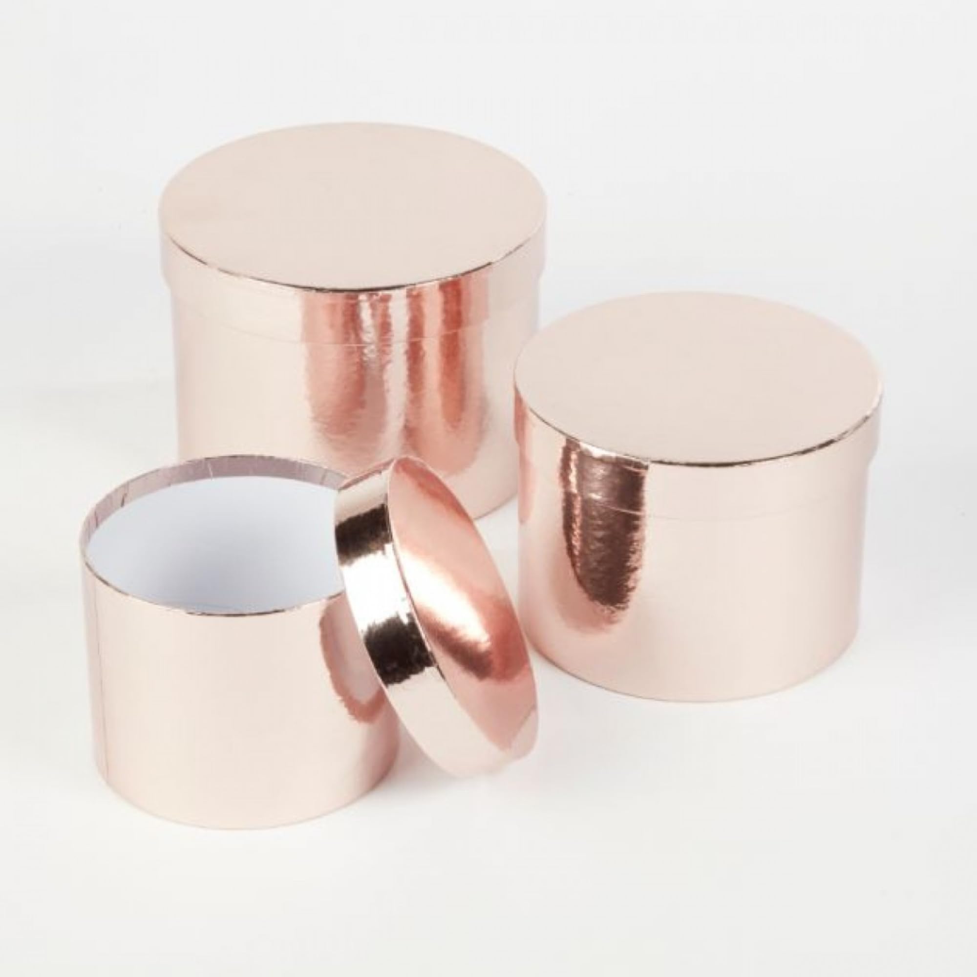 Oasis Paper Gift Box Metallic Empty, Decorative, Reusable, Multipurpose Birthday, Anniversary, Wedding, Return Gifts Hamper Packaging (Set of 3) Round Rose Gold Metallic (B093T8JZ2X) Amazon Price History, Amazon Price Tracker