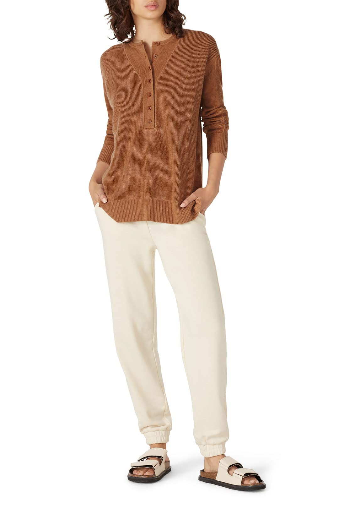 Rent The Runway Pre-Loved Brown Henley Sweater