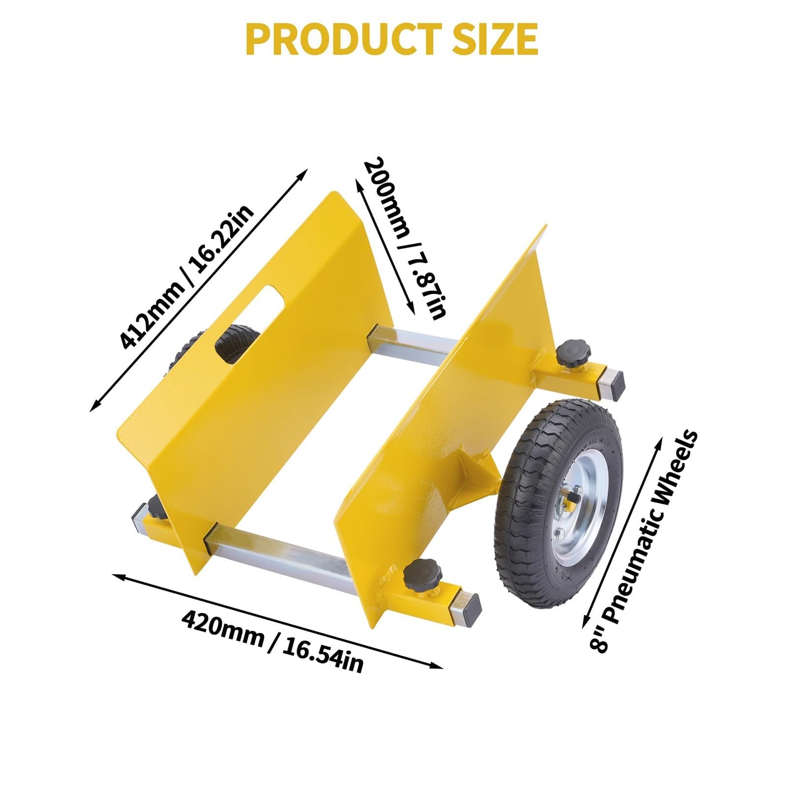 Carrello da trasporto a 2 ruote con ruote in gomma da 20,3 cm, design regolabile, supporta fino a 269,9 kg, per spostare lastre e lastre di cartongesso