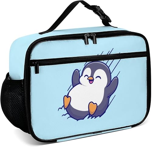 Muishi Linda lonchera reutilizable de pingüino, bolsa térmica con aislamiento, lonchera para comida y comida, bolsa de mano para mujeres, niños,