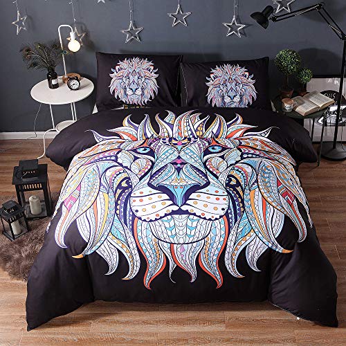 Housse de couette lion literie double king size pour transformer votre chambre