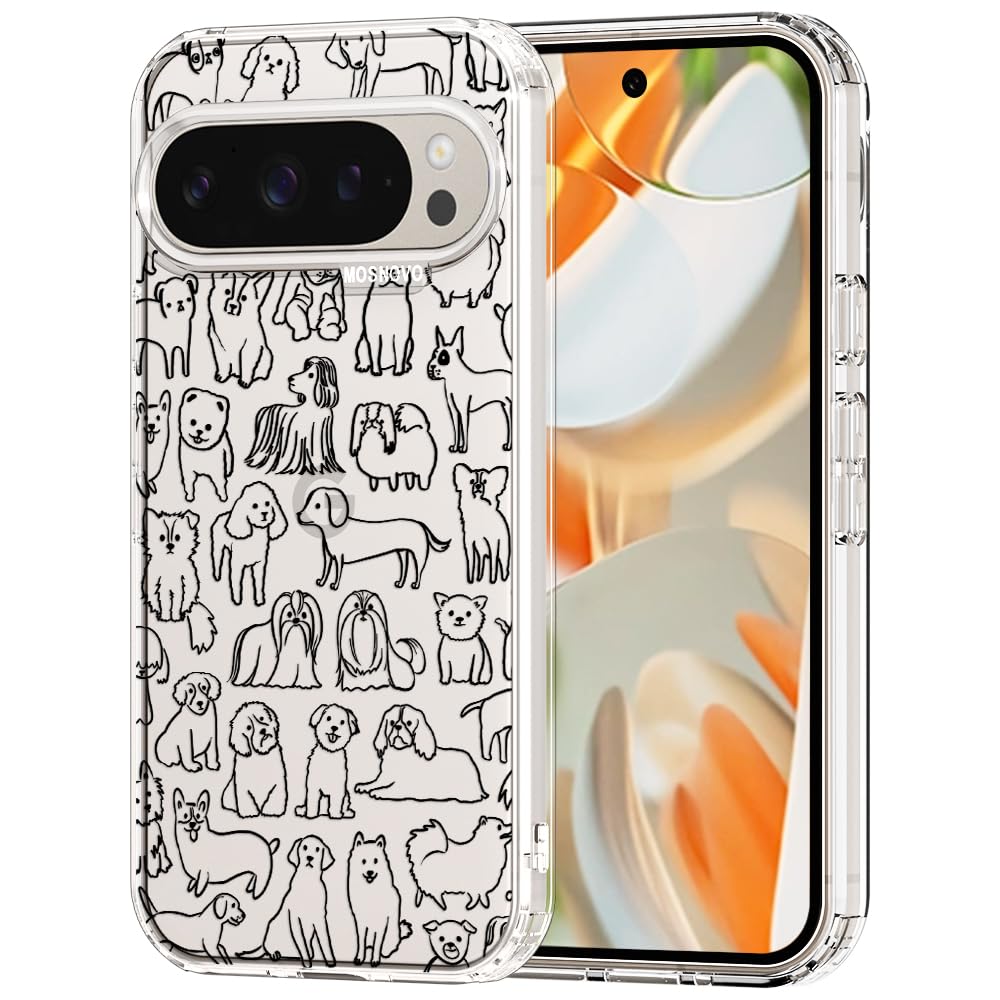 MOSNOVO Case for Google Pixel 9 & Pixel 9 Pro, [Buffertech 6.6ft Military-Grade Drop Protection] [Anti Peel Off Tech] Clear TPU Bumper Phone Case Cover Design - Great Wave — view 69