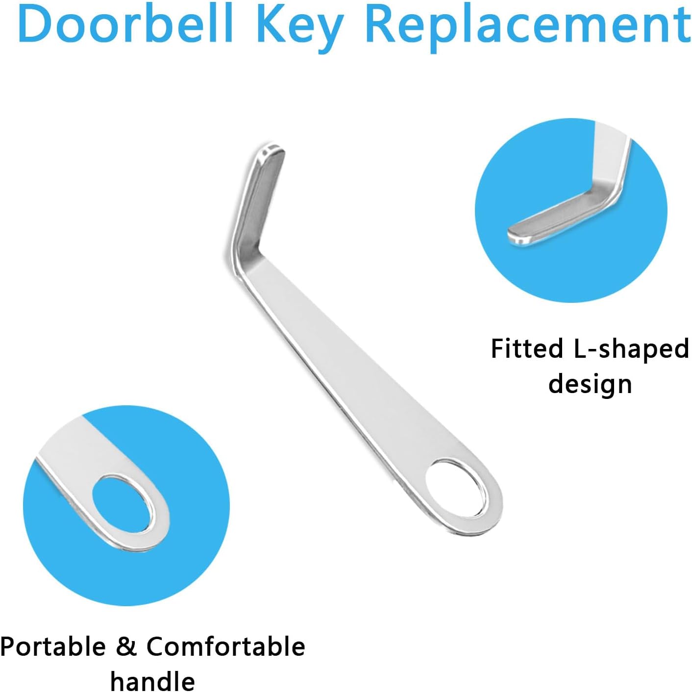 3 Pack Doorbell Key Replacement Tool Compatible with Battery Doorbell 2024 Release, Wired Doorbell Pro/Plus (New-est Model), Flat Handle Aluminum Doorbell Key, Anti-Slip