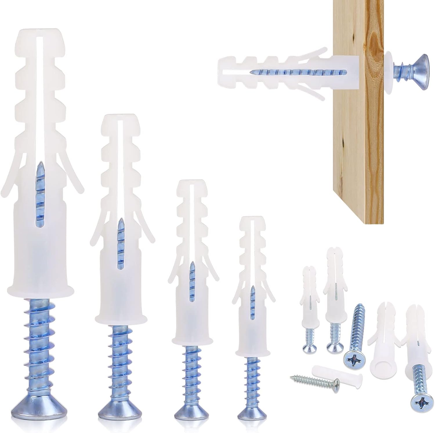 Plasterboard Rawl Plugs, 112 Pcs Wall Plugs, Raw Plugs for Plasterboard