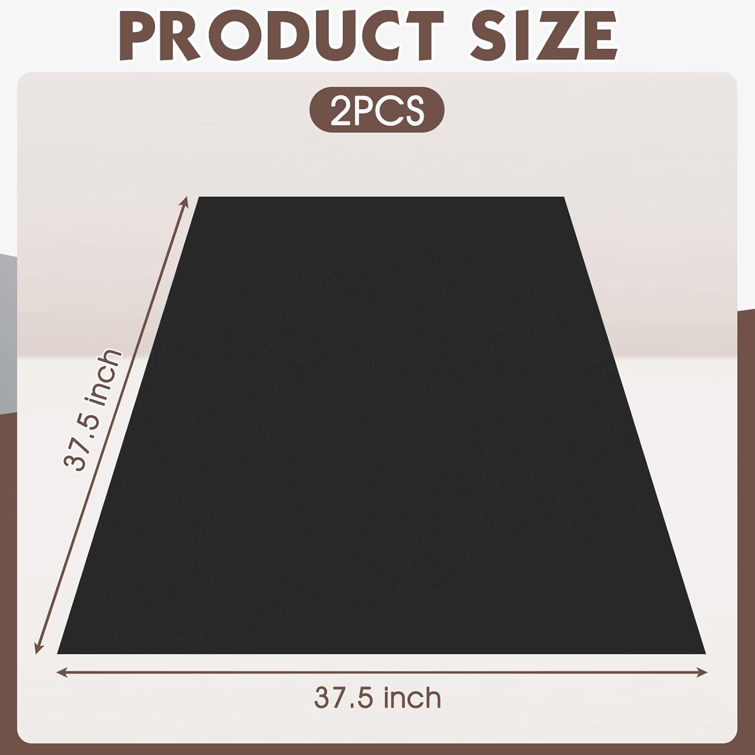 2 Pcs Non Penetrating Mount Pitch Pad 37.5 x 37.5 Inches Non Slip Protective Roof Mat for NPR Satellite TV Dish Antenna Mounting, Black