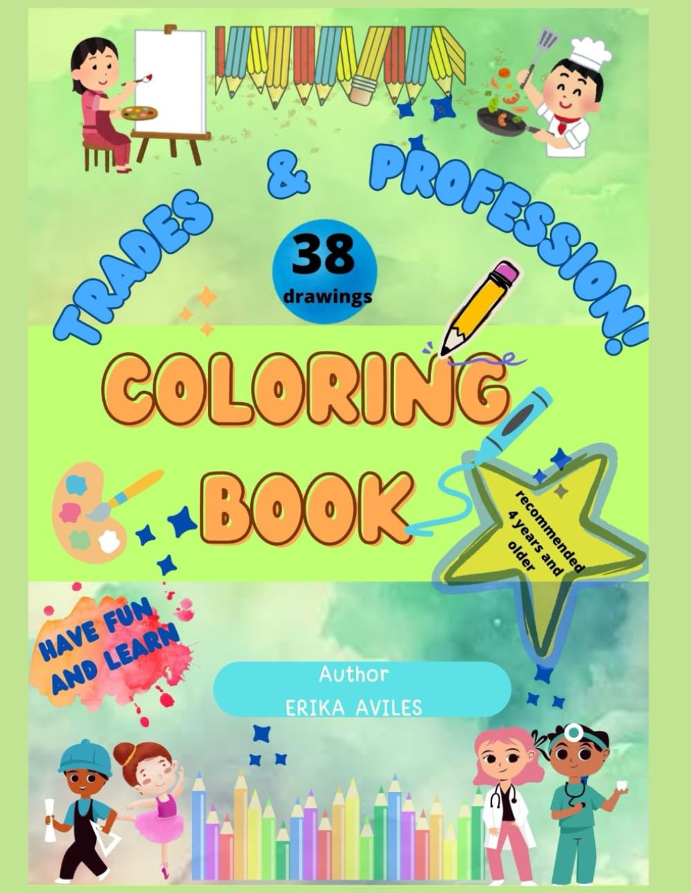 Coloring book of trades and professions
