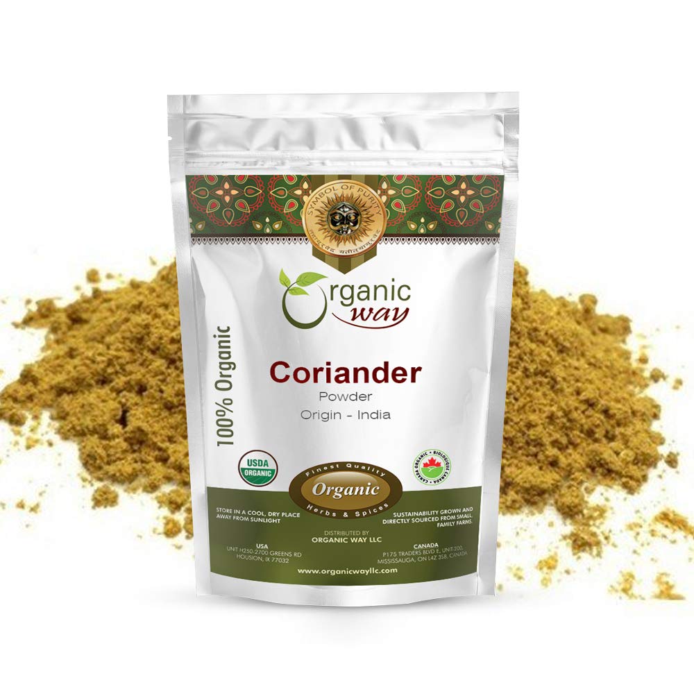 Organic Way Premium Coriander Powder (Coriandrum sativum) - Adds Flavour & Aroma | Organic & Kosher Certified | Vegan, Non GMO & Gluten Free | USDA Certified | Origin - India (1/2 LBS)