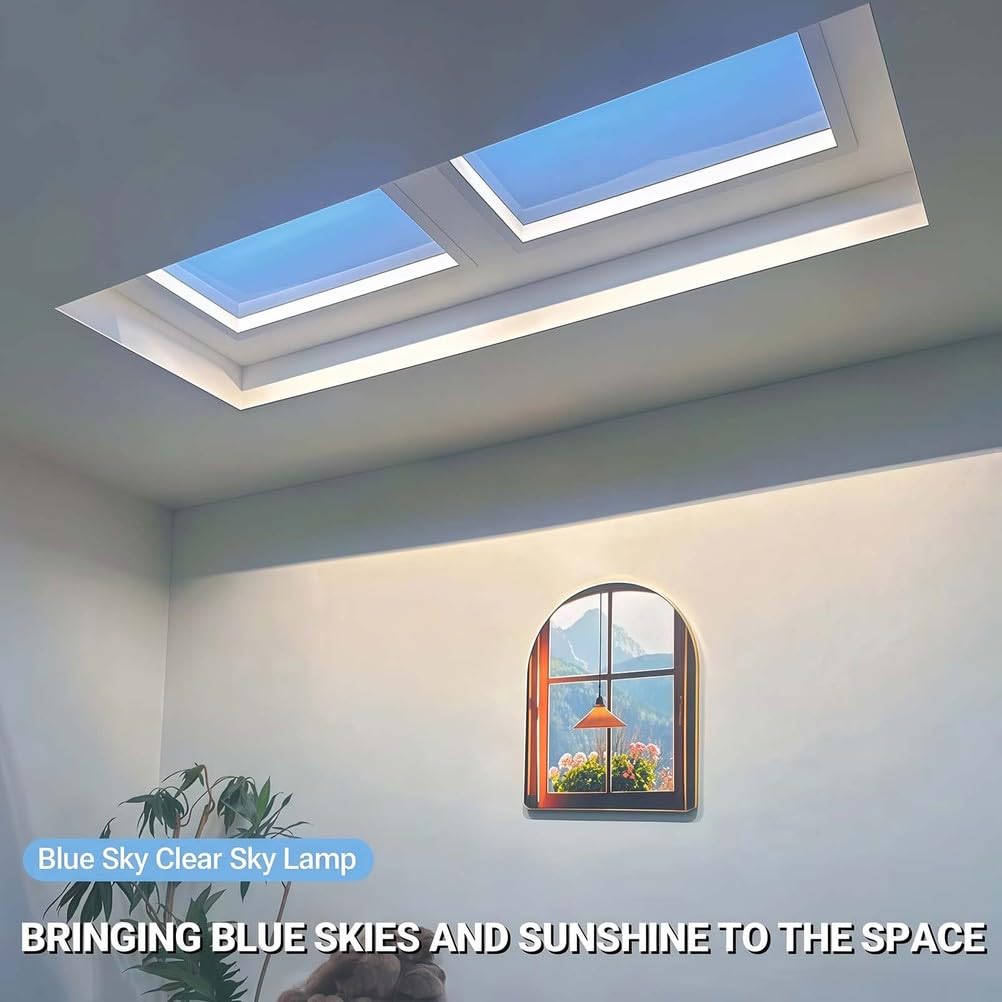 Lucernario artificiale a LED con effetto luce naturale, illuminazione da incasso per camera da letto, soggiorno, corridoio, bagno