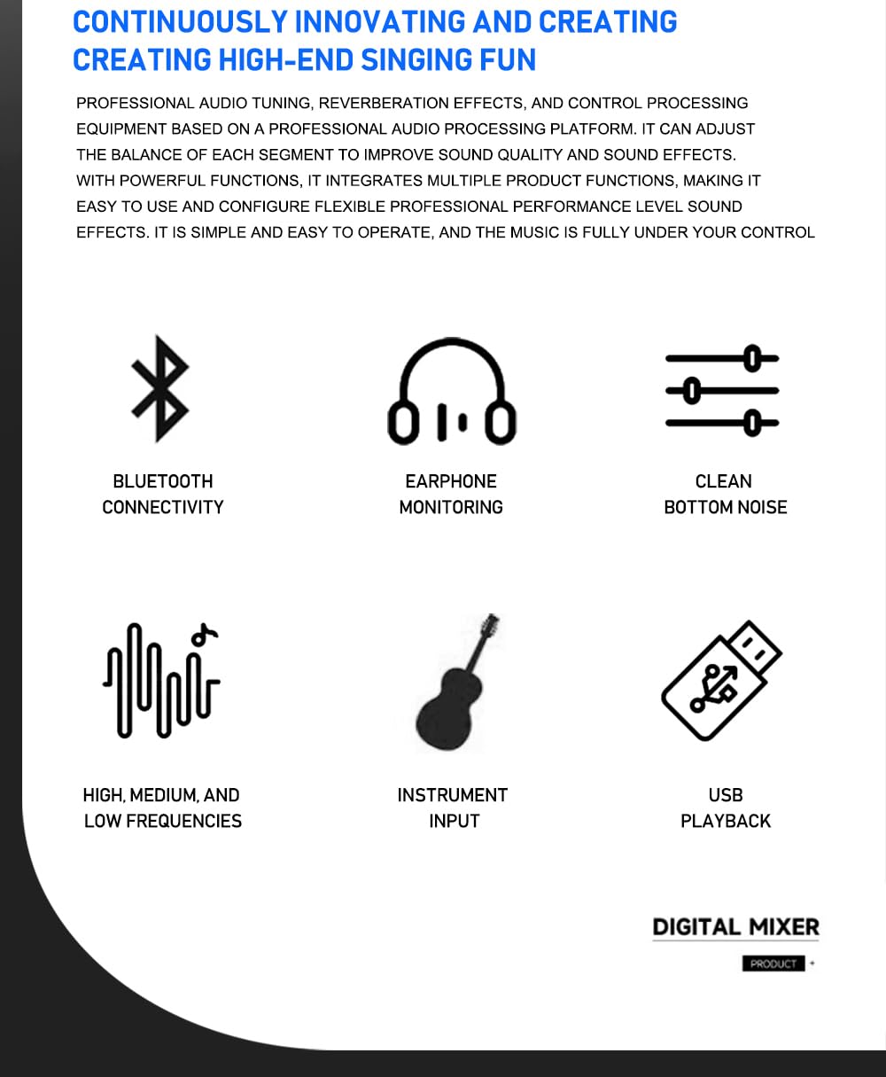 Mixer Audio Professionale Weymic B140 - 14 Canali, Con USB, Bluetooth, Effetti DSP, Per DJ, Karaoke E Registrazione - Foto 4