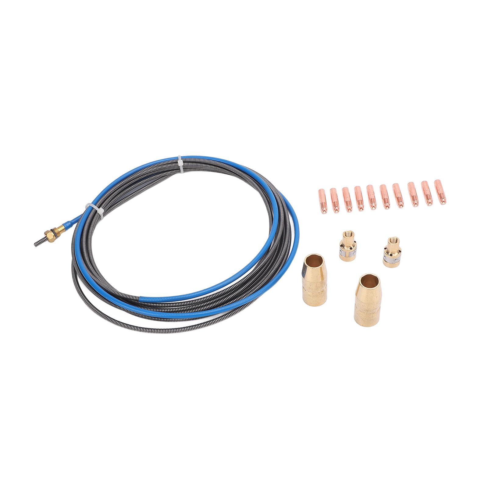 Kit Consumabili per Saldatura MIG, 20 Pezzi 0,030 Pollici 0,035 Pollici Punte di Contatto in Ottone 2 Ugelli Gas 2 Diffusori Rivestimento da 15 Piedi per Parti di Ricambio della Torcia