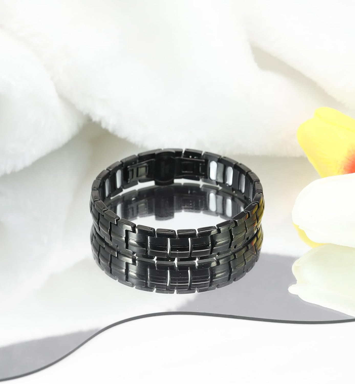 Jecanori 5X Strength Magnetic Bracelets for Men —Updated 5,000 Gauss Ellipse Magnets — Premium Butterfly Clasp & Adjustable Length,Black - Image 9