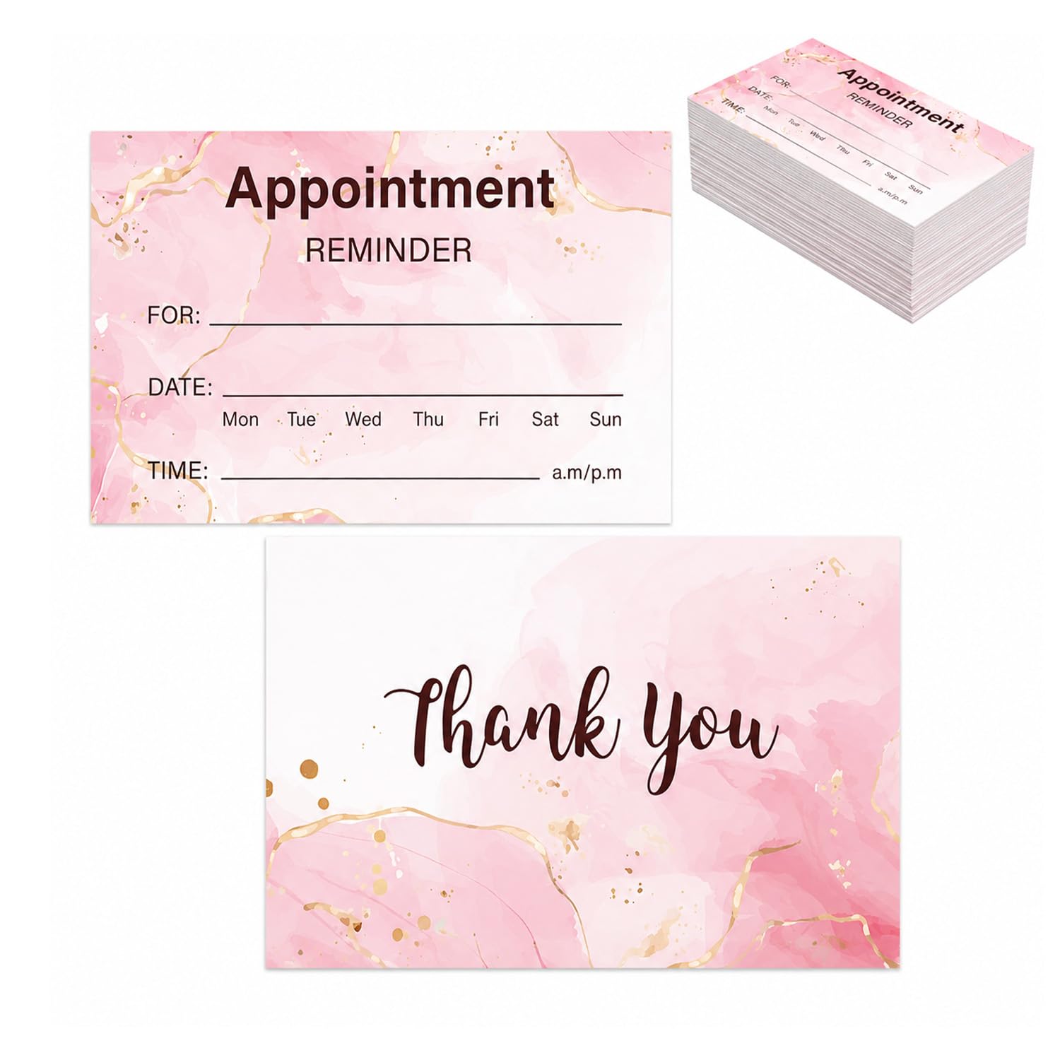 100 PCS Appointment Cards, Client Reminder Cards for Hairdresser, Nail Technician, Eyelash Extension Technician, Hairdresser, Beautician, 8.5x5.5cm/3.3 x 2.2 in (Multicolor)