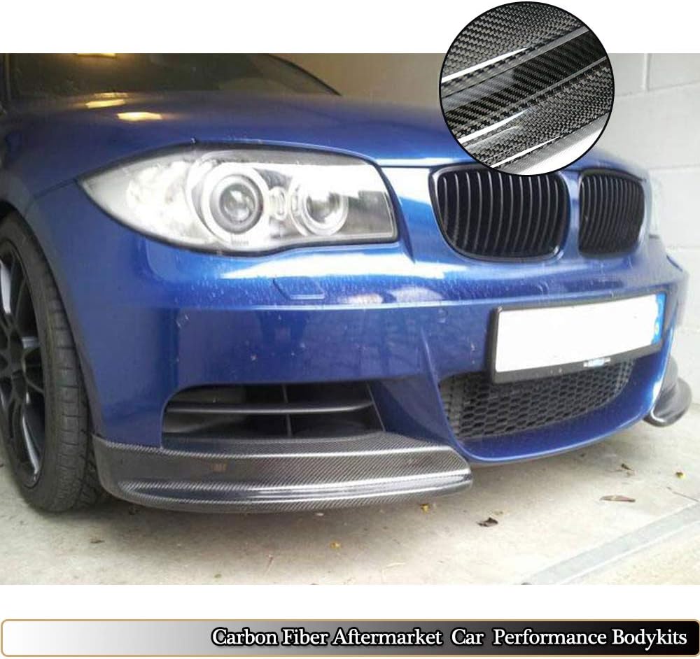 E82 Carbon Fiber Front Splitter Compatible with BMW 1 Series E82 E88 120i 130i 135i M Sport 2Door 2008-2013 Front Bumper Spoilers Splitter, Lightweight Anti-Collision Styling Accessories