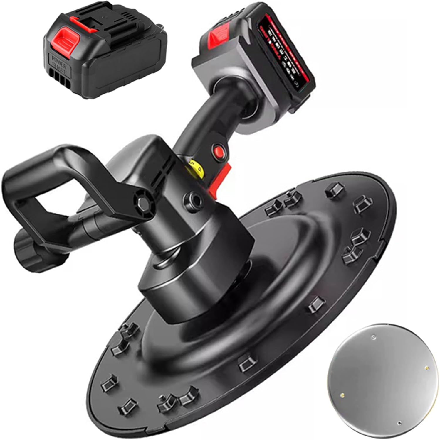 Wall Plastering Machine，Electric Wall Smoothing Machine Electric Wall Plastering Machine, 1680w High-Efficiency Concrete Cement Mortar Wall Smoothing Machine with 6 Speeds Adjustable, 2 Batt