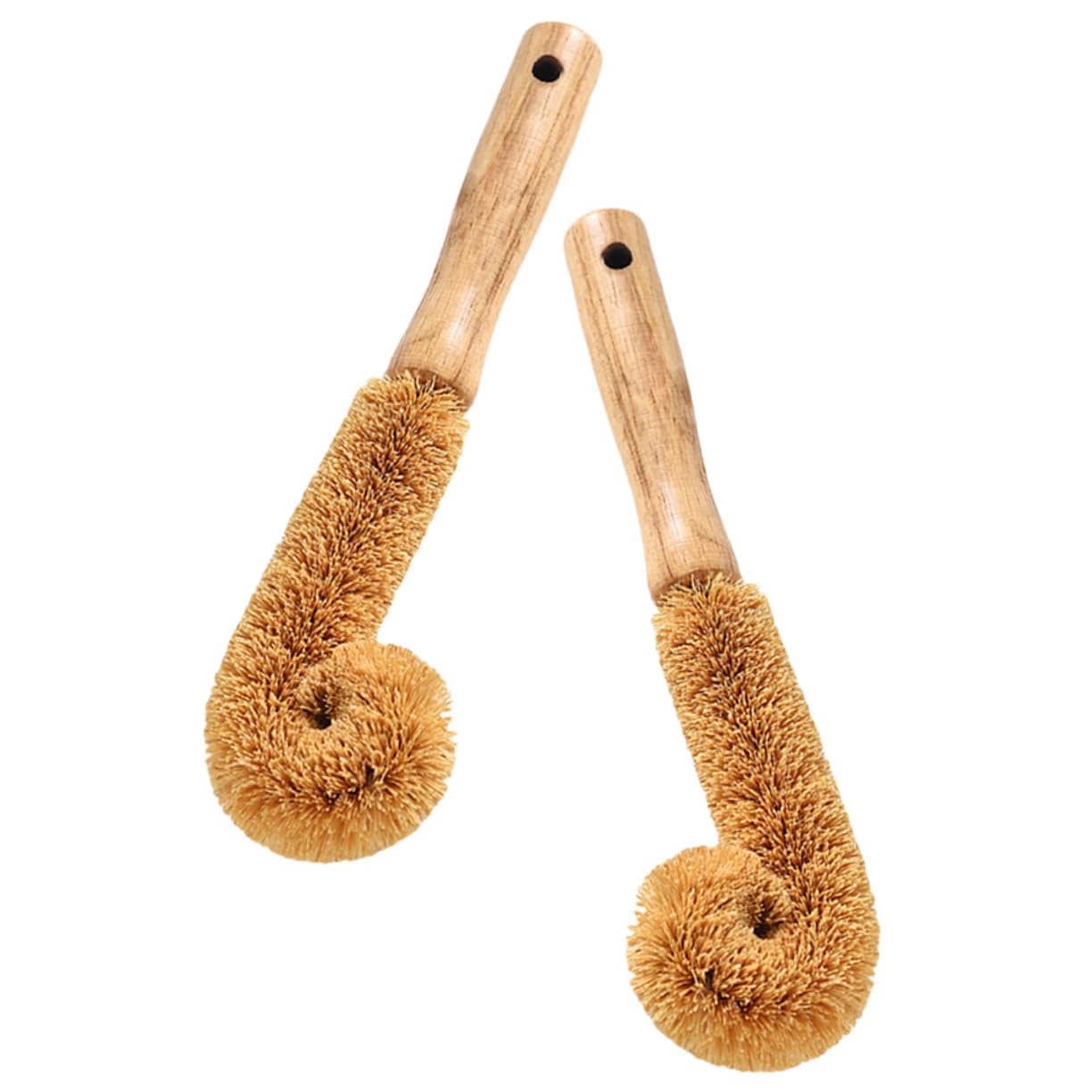 Gatuida 6piezas Cepillo De Limpieza para Botellas y Tazas Diseño Botellas De Agua Biberones y Copas Madera De Haya Natural
