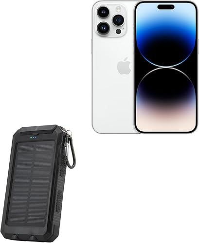 BoxWave Banco de energía compatible con Apple iPhone 14 Pro Max Solar Rejuva PowerPack (10000 mAh), batería externa de respaldo de energía solar