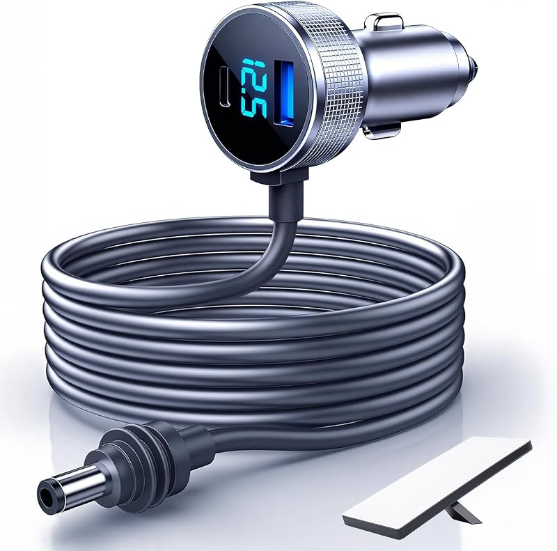 Adaptador automotivo para Starlink Mini DFPEB com cabo de 3,05 m, USB-C e USB-A – 12 V a 24 V