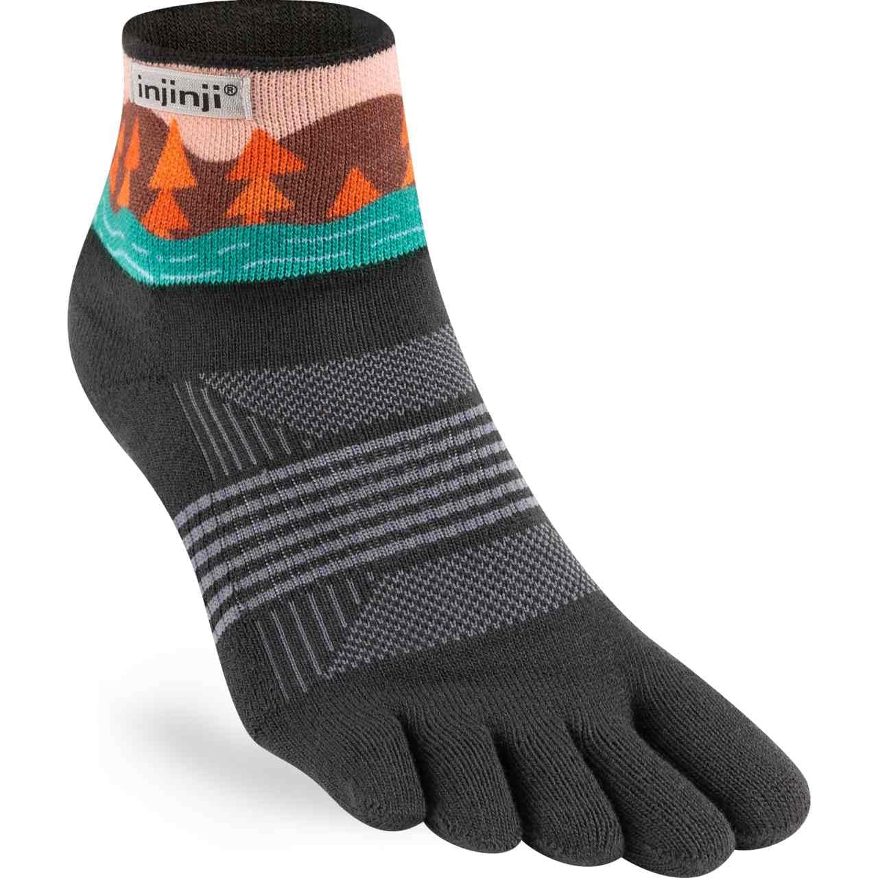 Injinji calcetines mini-crew de dedos con estampado artístico Stream para mujer 3