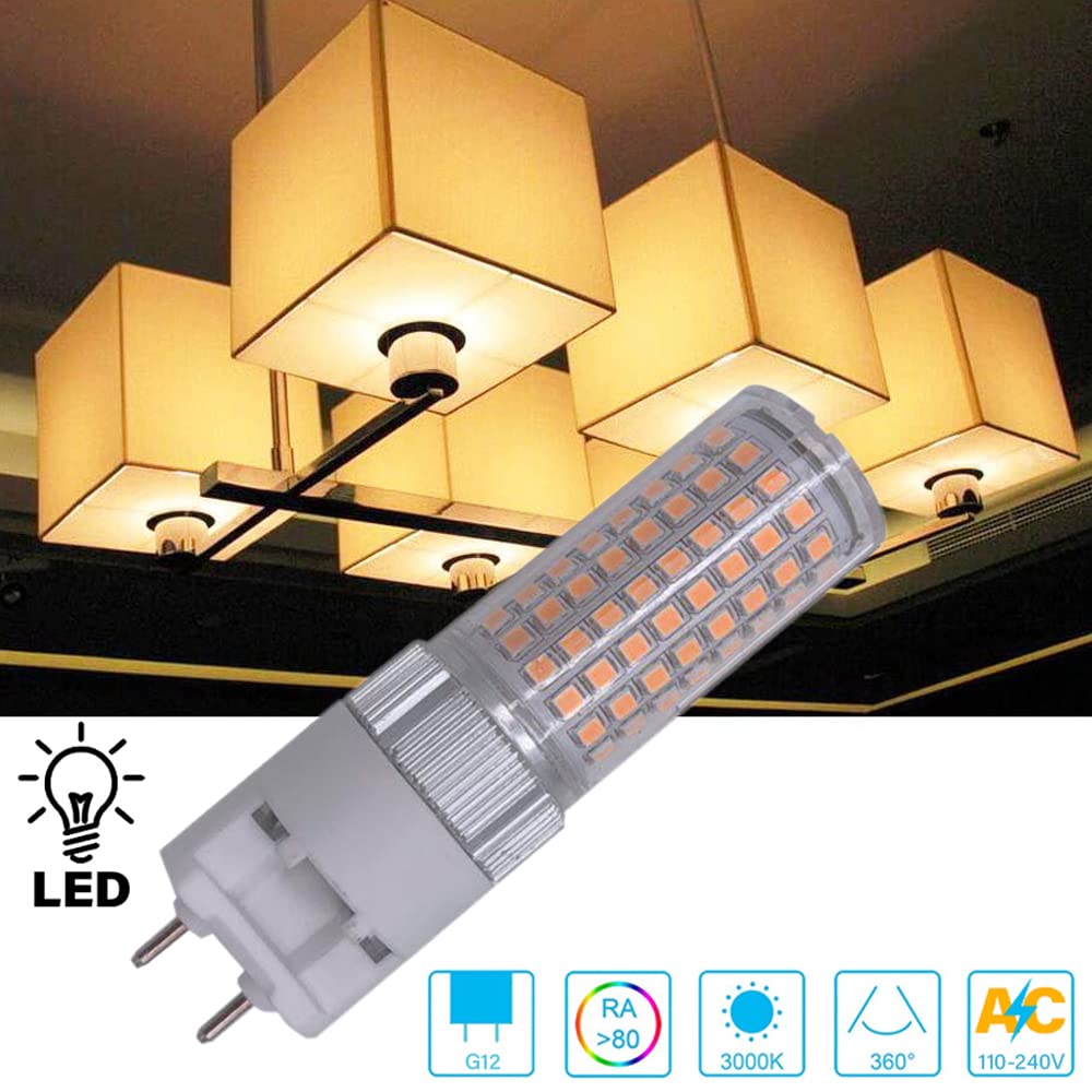 G12 LED-Lampe Dimmbar G12 Led Leuchtmittel 16 Watt 1600 Lumen (160 Watt Metallhalogenid-Äquivalent) Warmweiß 3000K Helligkeit einstellbar G12 Bi-Pin-Sockel Mais-Glühlampe (6 Stück)