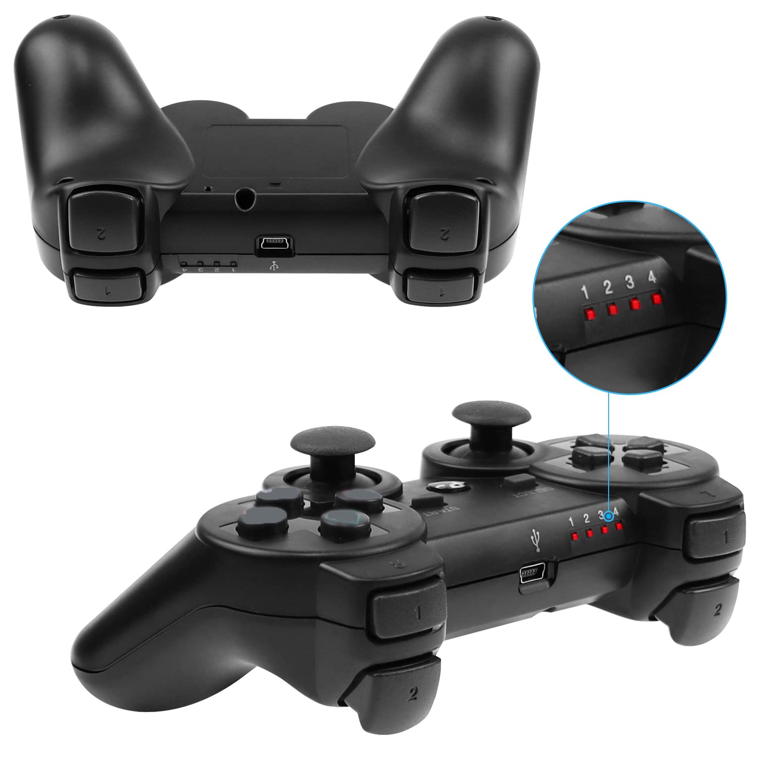 Lunriwis Controller Wireless per PS3 - Joystick Bluetooth con Dualshock e Sensore a 6 Assi