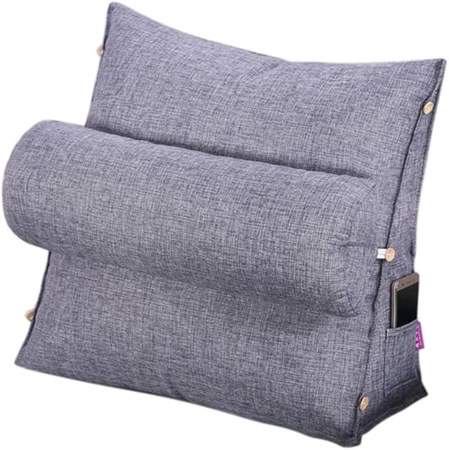 URMAGIC Reading and TV Pillow, Back Wedge Cushion Pillow with Adjustable Neck Pillow and Pockets,Home Bedrest Reading Pillow,Back Support Pillow,Bed Rest Cushion,Bed Wedge Pillow