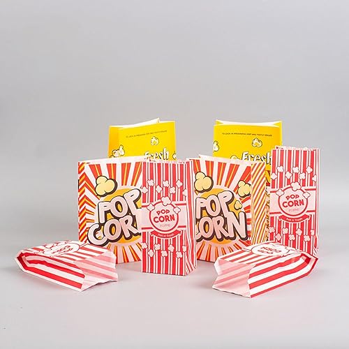 Miniatura 3 de 100pcs Popcorn Bags 1 Oz, Grease Resistant Popcorn Bags, Disposable Paper Popcorn Container for Christmas Thanksgiving Movie Theme Party Carnivals