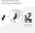 UPPAbaby Upper Adapter for Vista, Vista V2, and Vista V3 Strollers/ Compatible with Bassinet, Toddler Seat, Aria, Mesa V2, or Mesa Max Infant Car Seats / Quick + Secure Attachment / 1 Set