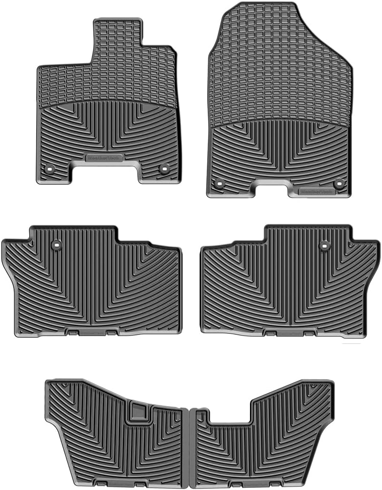 WeatherTech All-Weather Floor Mats for Honda Pilot Full Set (W363-W364-W365), Black