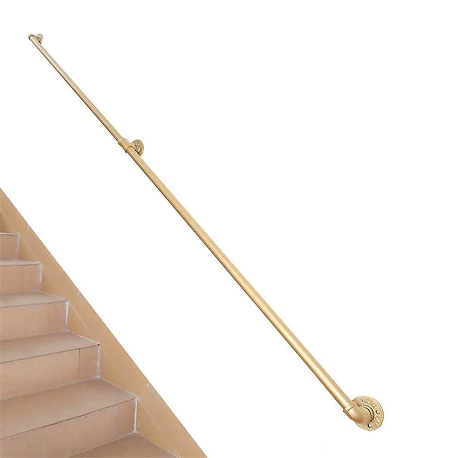 Rampe d'escalier antidérapante en fer doré pour une sécurité maximale
