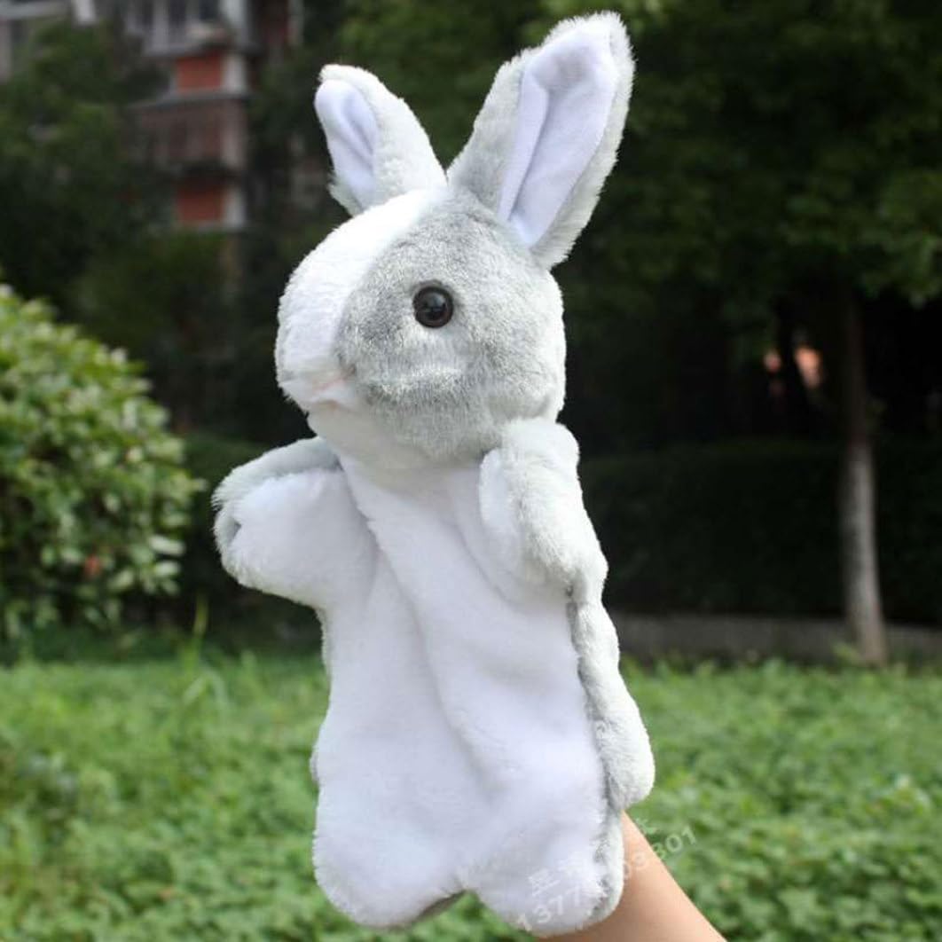 Marionnettes à Main Lapin Animaux Marionnettes à Main Jouets Enfants Semblant Jouets Doux en Peluche Lapin Jouet pour Un Jeu de rôle imaginatif Conte d'enseignement