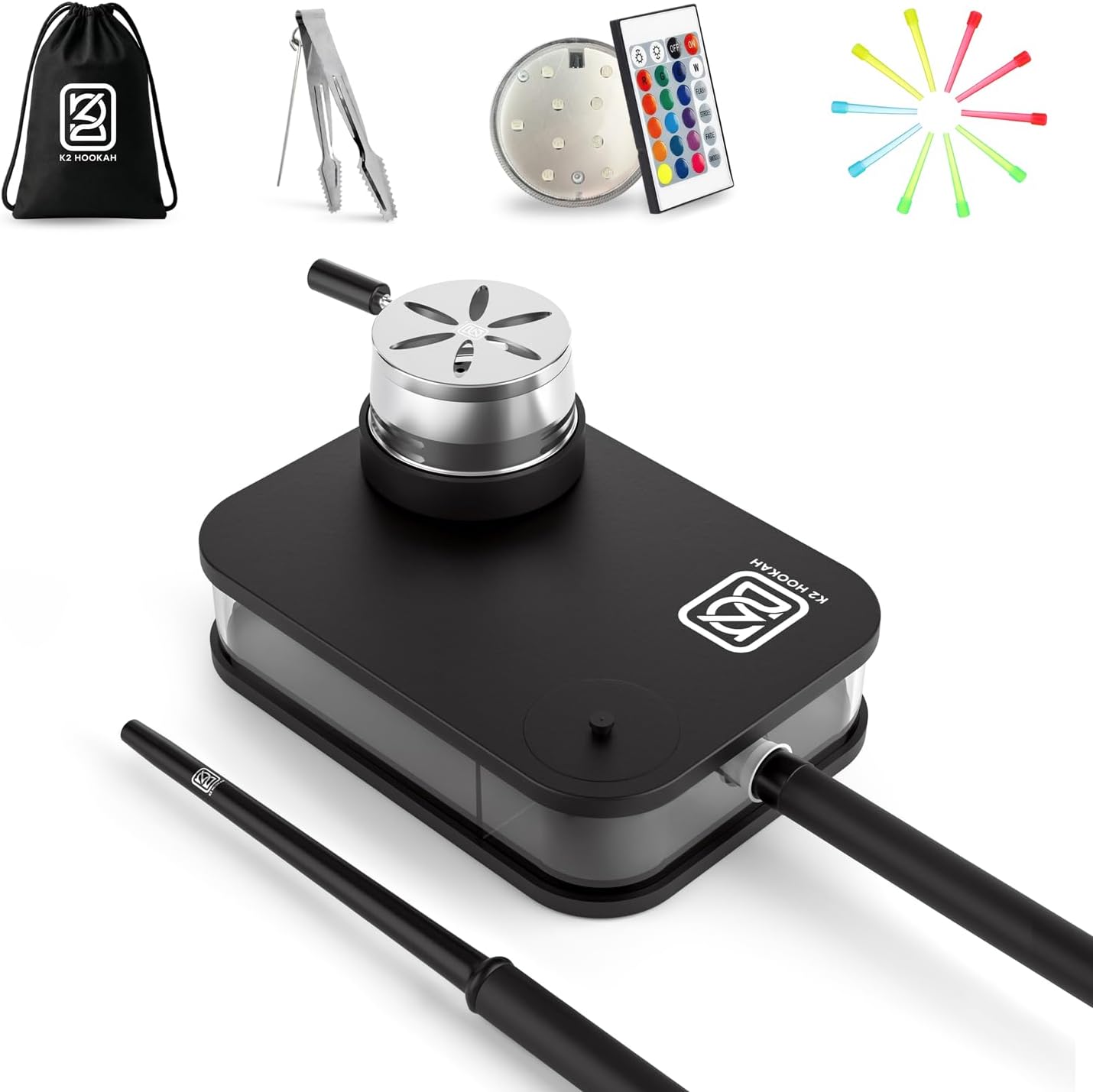 K2 Complete Portable Hookah Set with everything accessories – Ideal for both Travel & Home Use