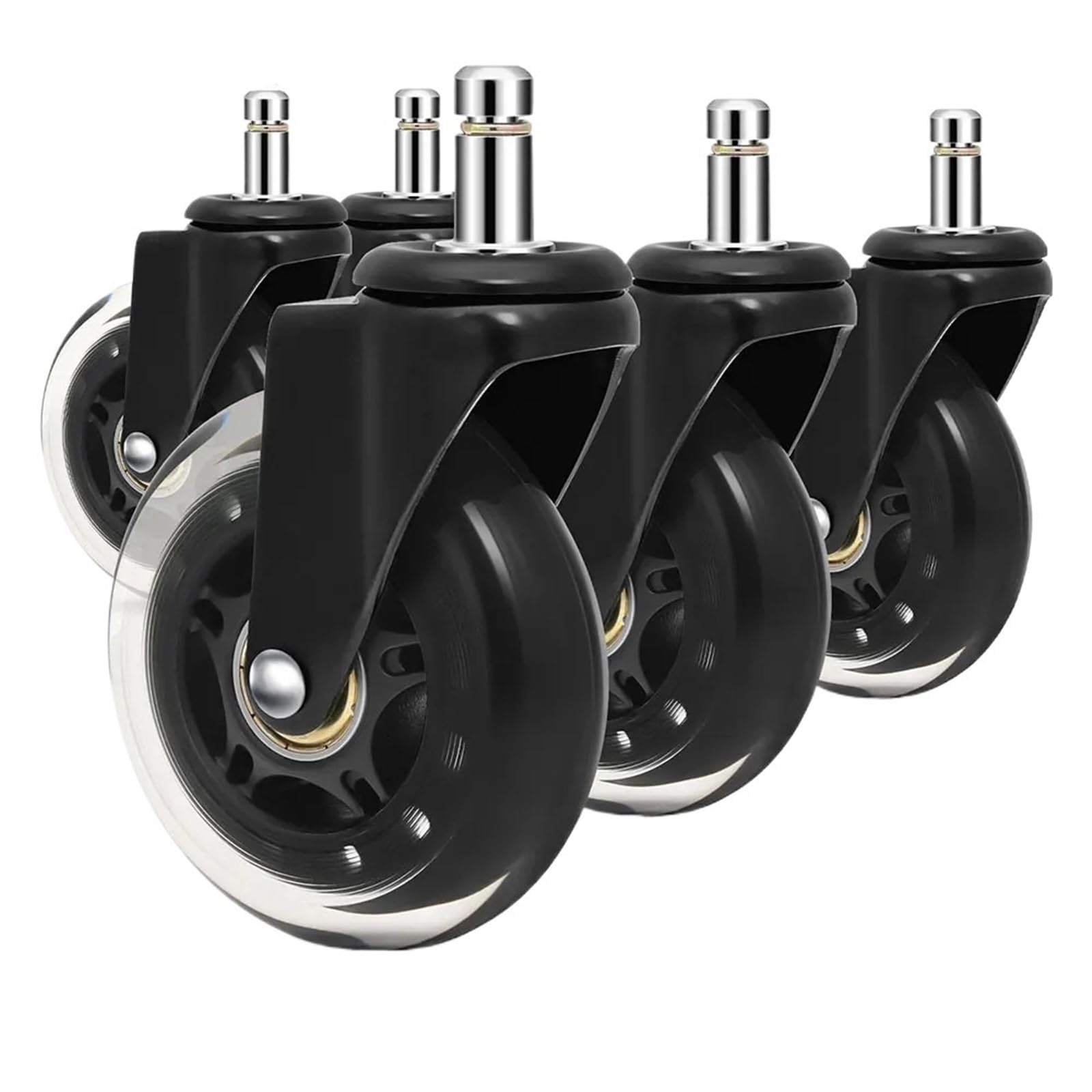 AD 5PCS Universal Mute Caster 50KG Rad 10mm 11mm Ersatz Bürostuhl Schwenkrollen 360 Grad Räder(11MM)