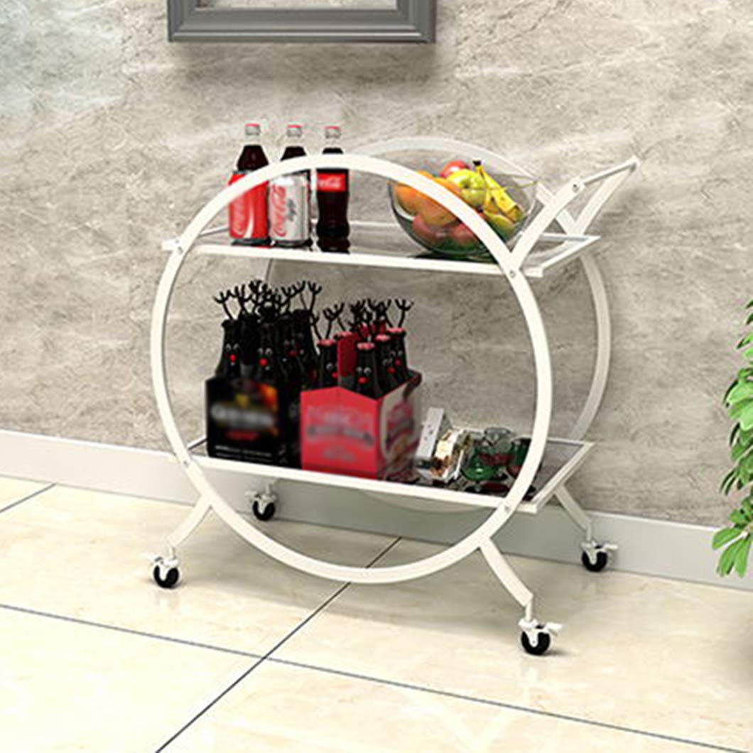 Carrito de Cocina Carro Camarera de Servir Multiusos 2 Niveles, Metal Carrito Auxiliar con Ruedas, para Barbacoa,para Bebida, Cocina, Restaurante