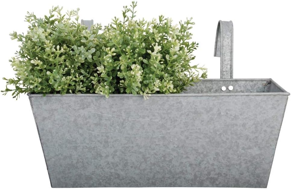 Esschert Design Old Zinc Rectangular Balcony Flower Planter