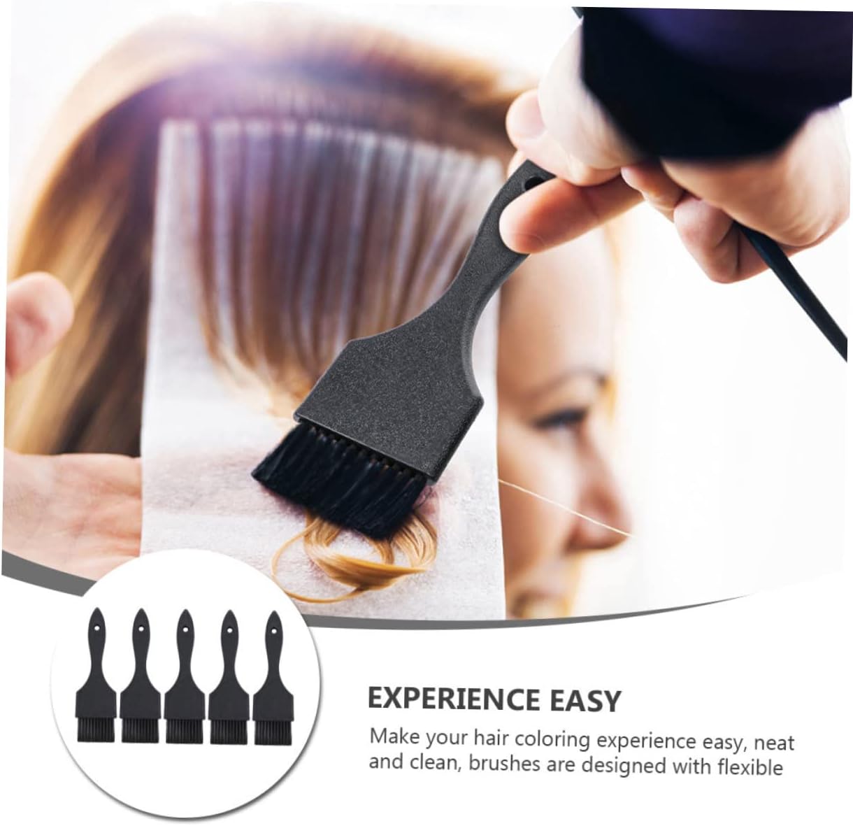 FRCOLOR 5pcs Hair Color Brush Ergonomic Hair Dye Applicators Ultra Bristles for Salon Home Use for Highlighting