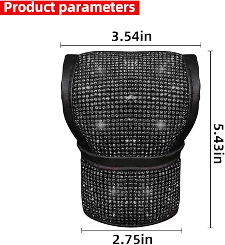 Miniatura 2 de zipelo Bling - Cubierta de palanca de cambios de automóvil, funda de freno de mano antideslizante con diamantes de imitación, cubierta de palanca de