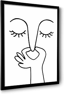 ILLBDR Bathroom Framed Wall Art Funny Bathroom Wall Art Black and White Print Humorous Minimalistic Canvas Artwork Bad Smell Decor for Guest Toilet Framed 12"x16"
