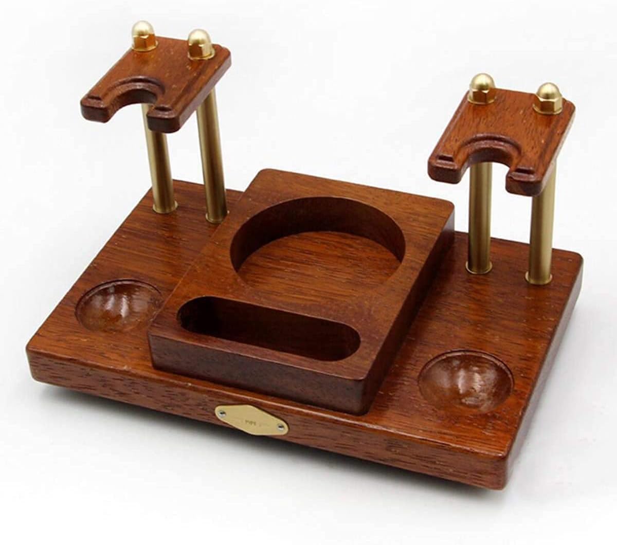 Wooden Tobacco Pipe Stand Display Holder, Tobacco Pipe Stand - 2 Wooden Pipe Rack - Solid Wood Handmade Rack Display Holder with Tobacco Jar Cigar Storage Jar
