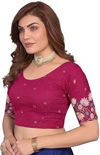Women's Premium Sequence & Heavy Floral Embroidered Readymade Blouse Stitched Blouse for Saree & Lehenga Price In India