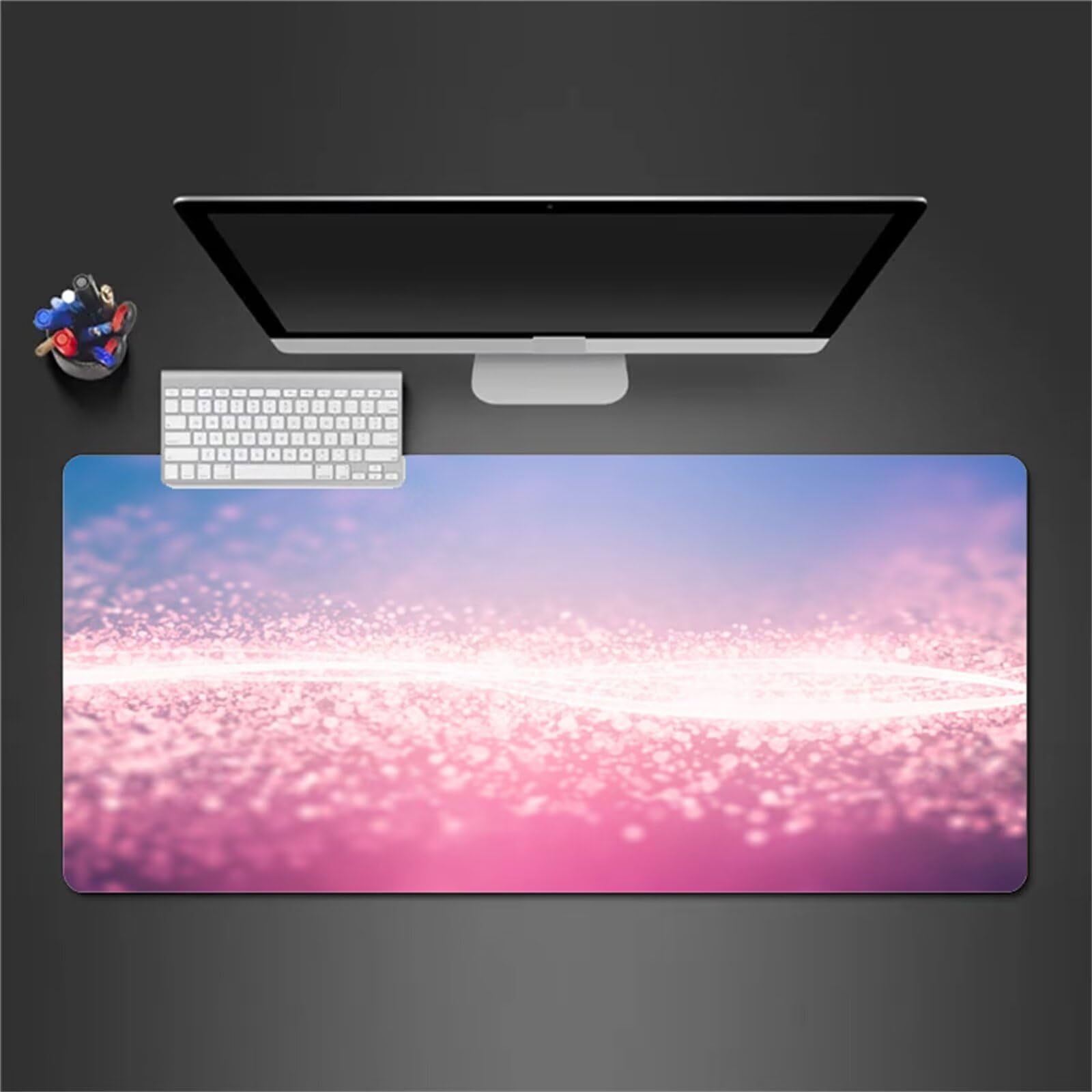 Alfombrilla Raton Gaming XXL 1200x600x3cm Alfombrilla de Ratón Grande Alfombrilla Gaming de Escritorio con Base Antideslizante para Gamers PC y Portátil (Rosa Abstracto)