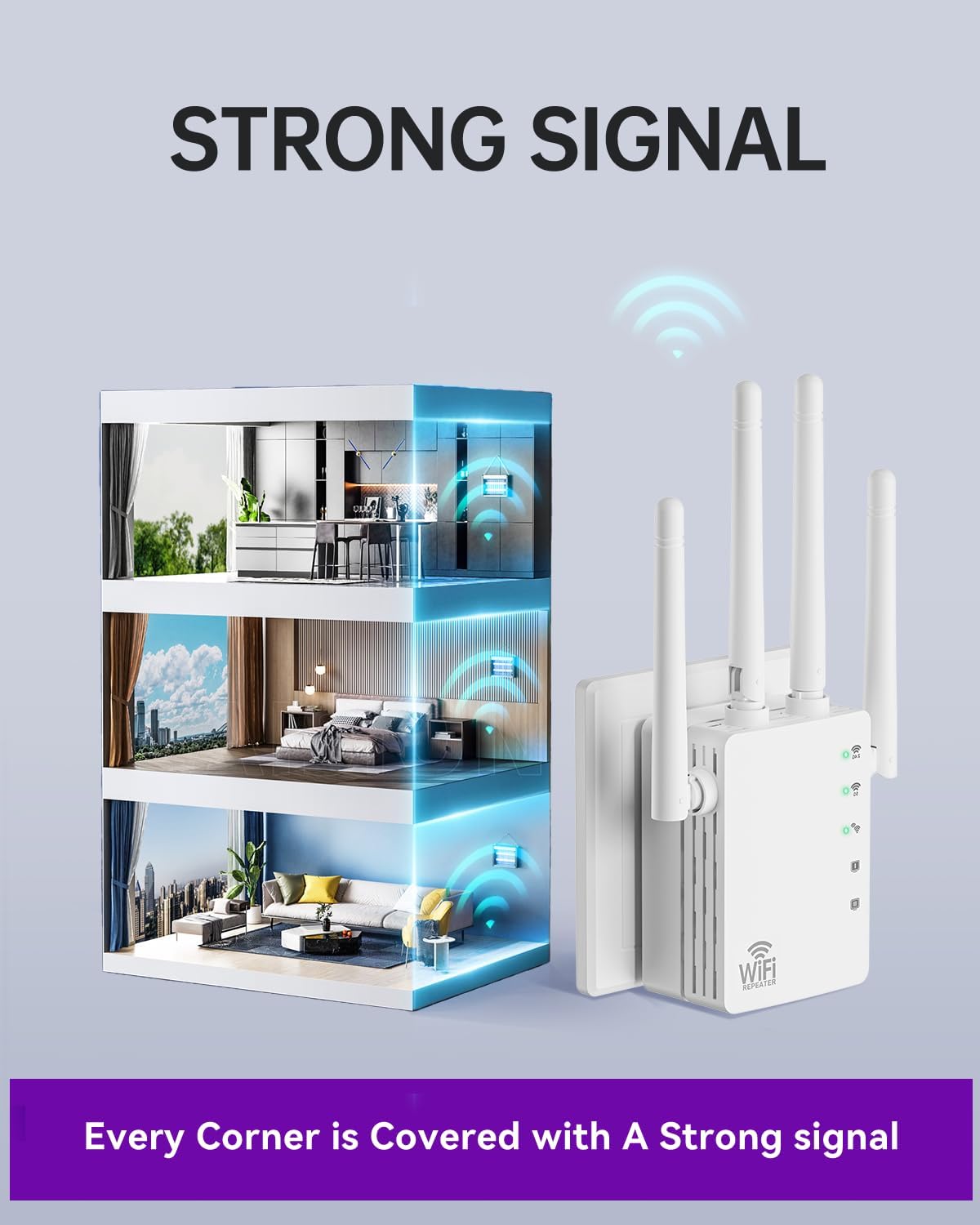 2026 WiFi Extender Signal Booster for Home, 10X Faster New Wireless Long Range Amplifier, Covers up to 13888 sq.ft, WiFi Repeater with Ethernet Port & EasyMesh, Easy Setup