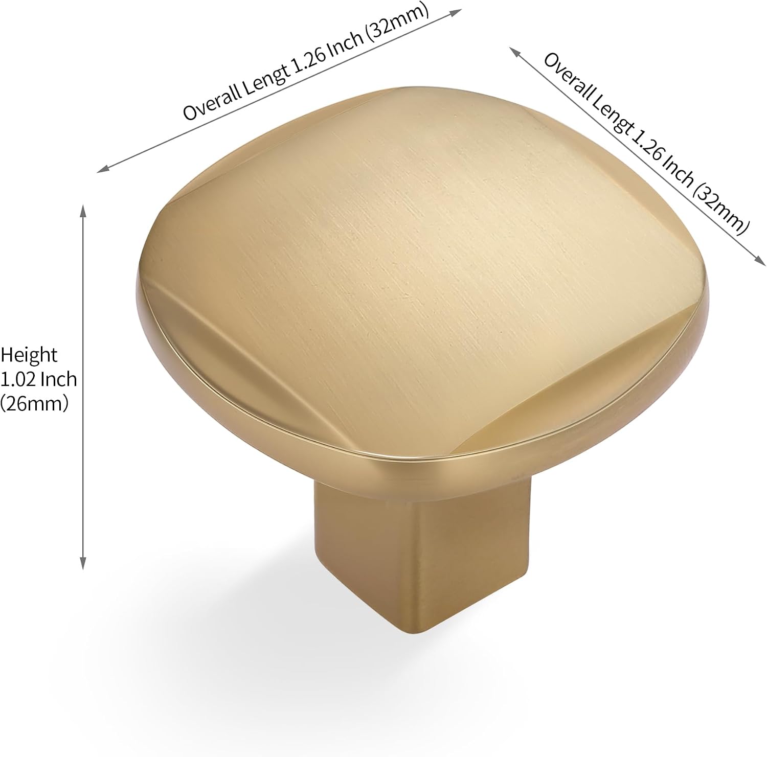 Lardmon 10 Pack Brushed Champagne Bronze Square&Round Cabinet Knobs Drawer Knobs Modern Single Hole Cabinet Pulls Solid Kitchen Cabinet Handles Hardware Drawer Pulls Handles for Dresser, Dia. 1.26 in