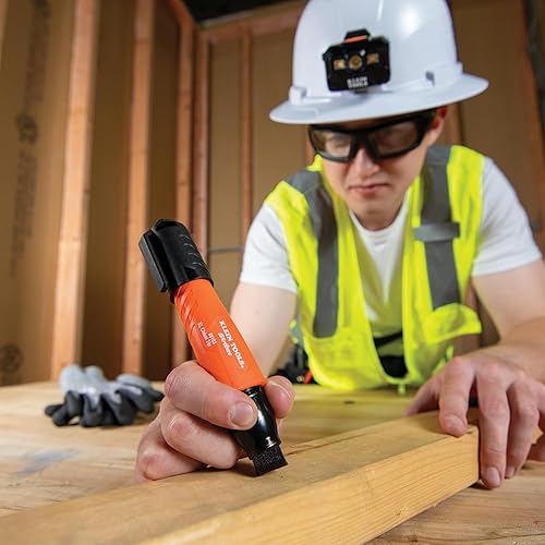 Miniatura 6 de KLEIN TOOLS 86103 Skribes XL - Marcador permanente, punta de cincel, tinta de grado profesional, marcador multisuperficie para superficies húmedas,