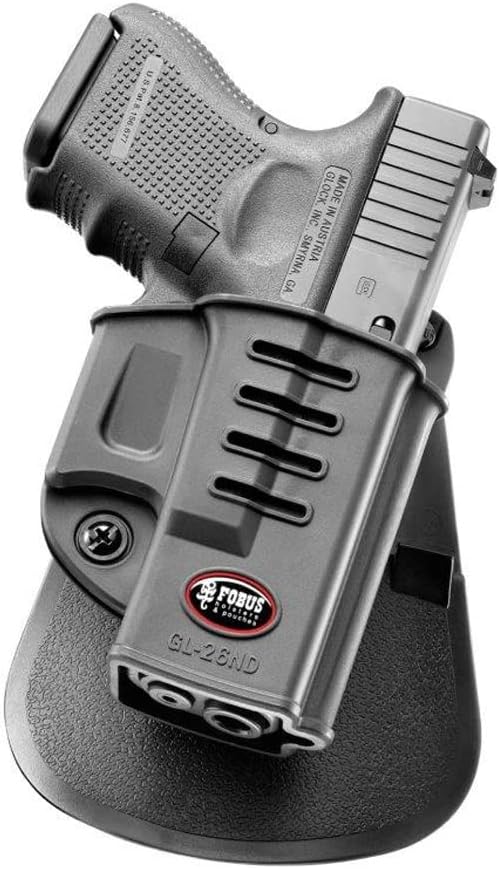 Fobus GL26ND Concealed Carry OWB Paddle Holster for Glock 26 and 27 (Gen 1-4)