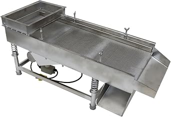 Electric Vibrating Sifter with 2mm Screen Straight Vibrating Sieve Shaker Stainless Steel Linear Sifter Machine Linear Shaker Single Motor 220v 80W