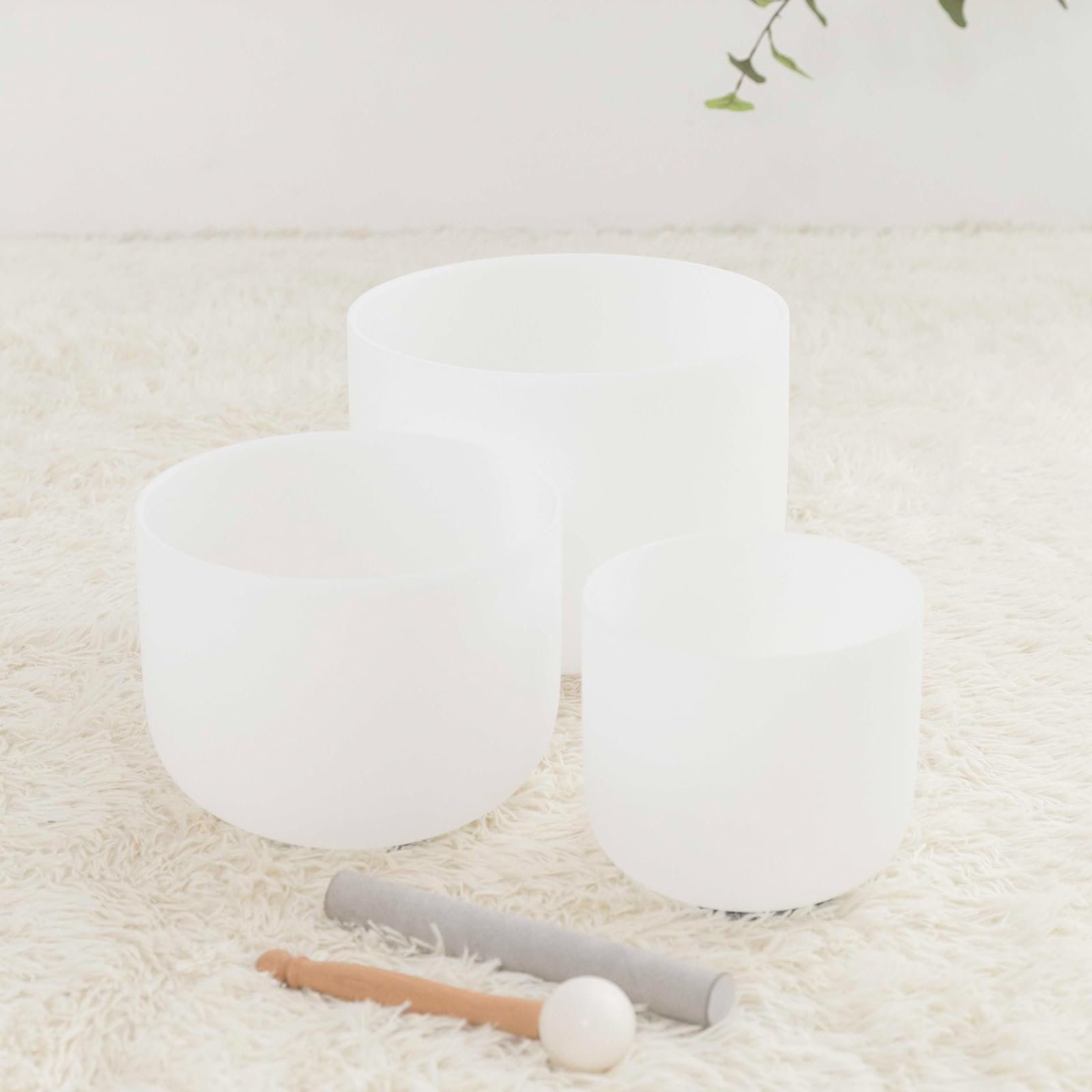 Hye-eun Set von 3 Kristall Singbäuche 432 Hz 7"B-Ton 9"F-Ton 11"D-Ton