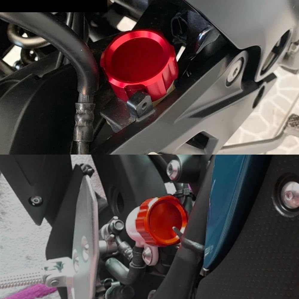 Fluid Reservoir Tank Cover Motorcycle Rear Brake Master Cylinder Reservoir Cover Cap CNC Aluminum for R1200RT R 1200 RT 2004-2014 2008 2009 2010 2013