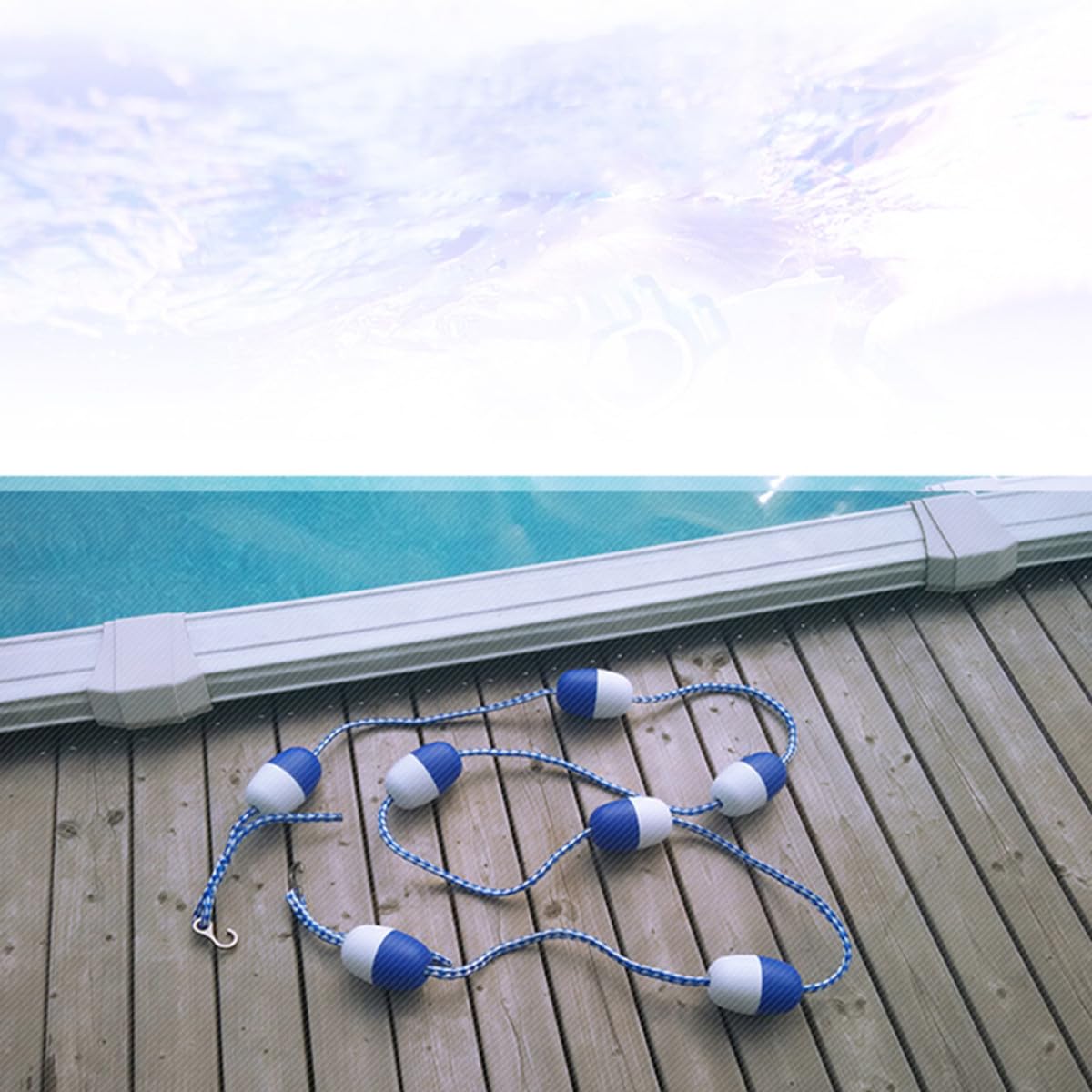 Corda galleggiante da 7 m, divisore di sicurezza per piscina, con palline galleggianti, accessorio professionale per la separazione delle corsie e la sicurezza del nuoto