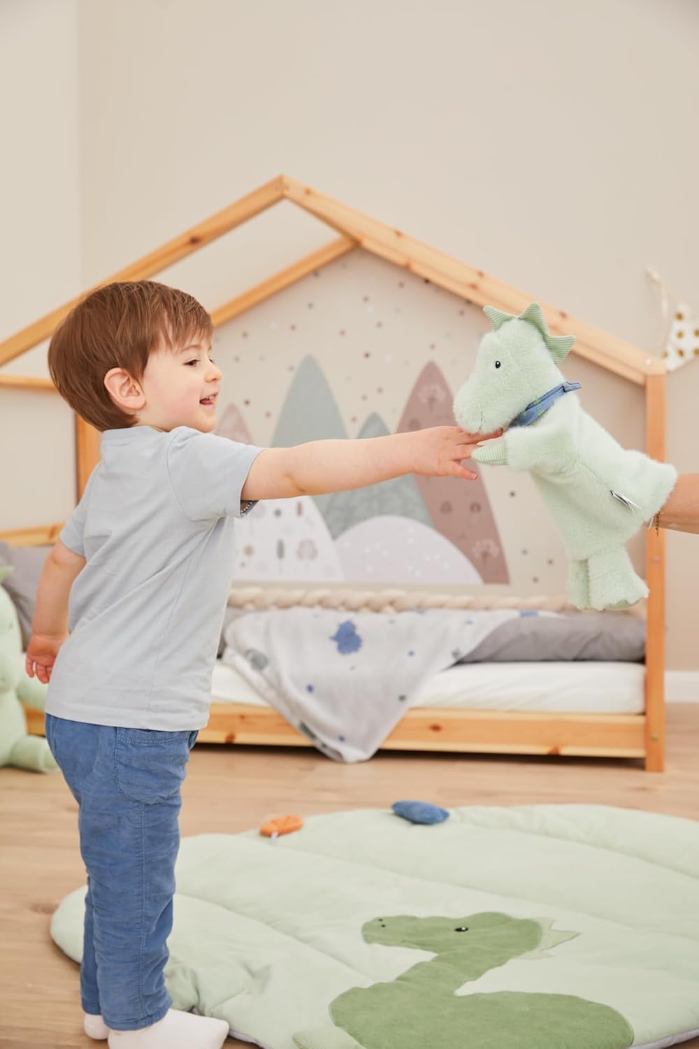 32cm Fluffy Dino Rex Hand Puppet by Sterntaler