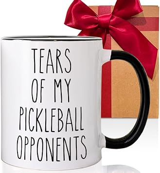Pickleball Player Gifts for Women, Men - Tears of My Pickleball Opponents Mug Birthday Christmas Gift for Dad, Mom, Best Friend - Pickle Ball Accessories Sports Gifts for Coach, Players-244